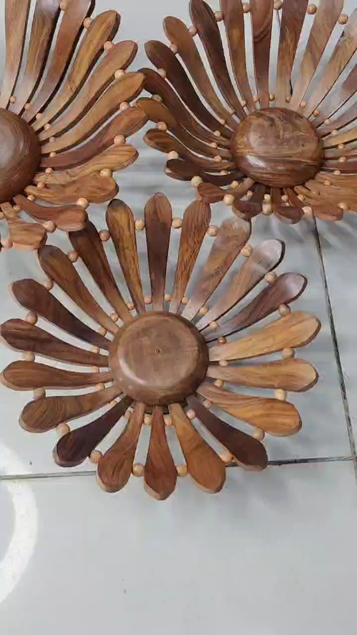Wooden Fruit Basket - Ser of 3