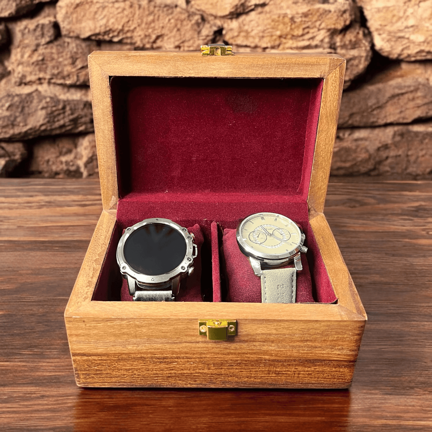 2 Watches – Plain – Wood Top