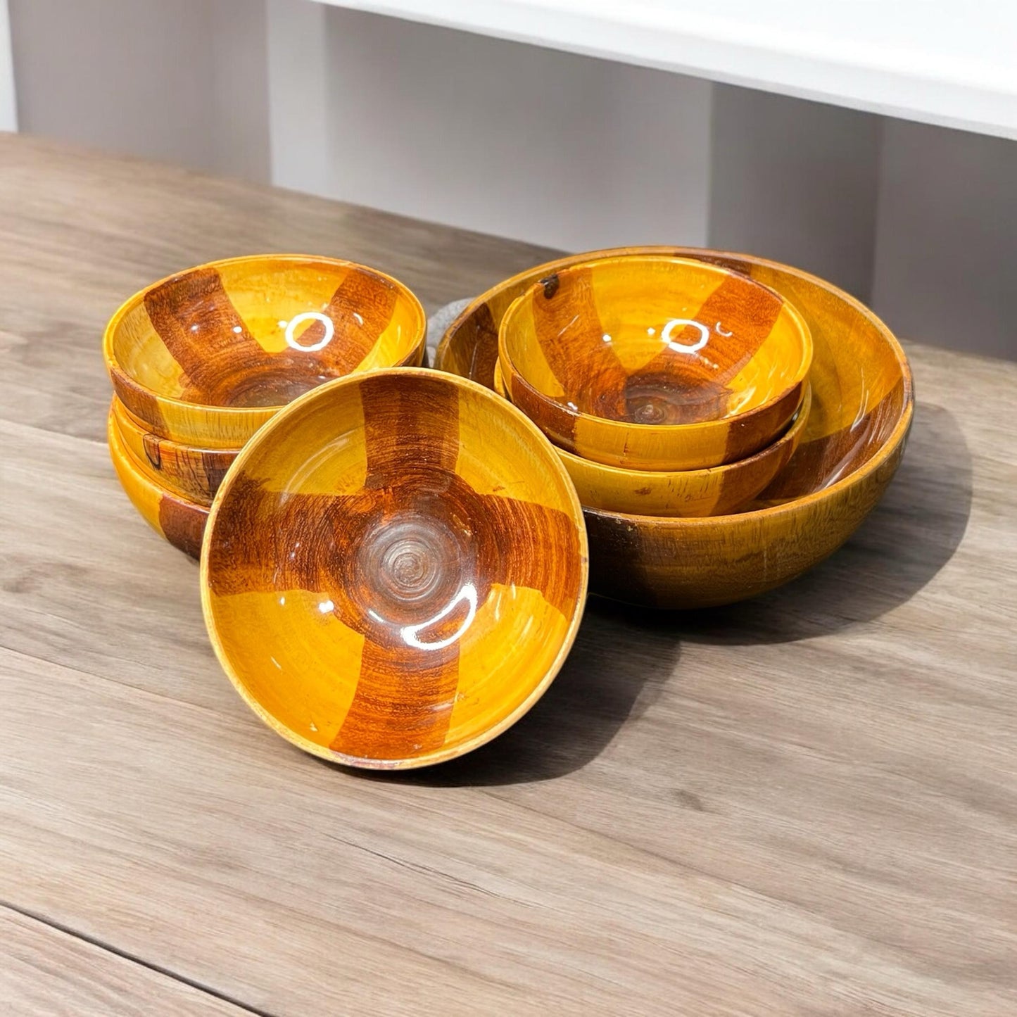 Wooden Bowl Set – 7 Pieces
