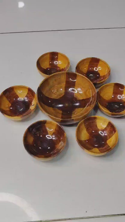 Wooden Bowl Set – 7 Pieces